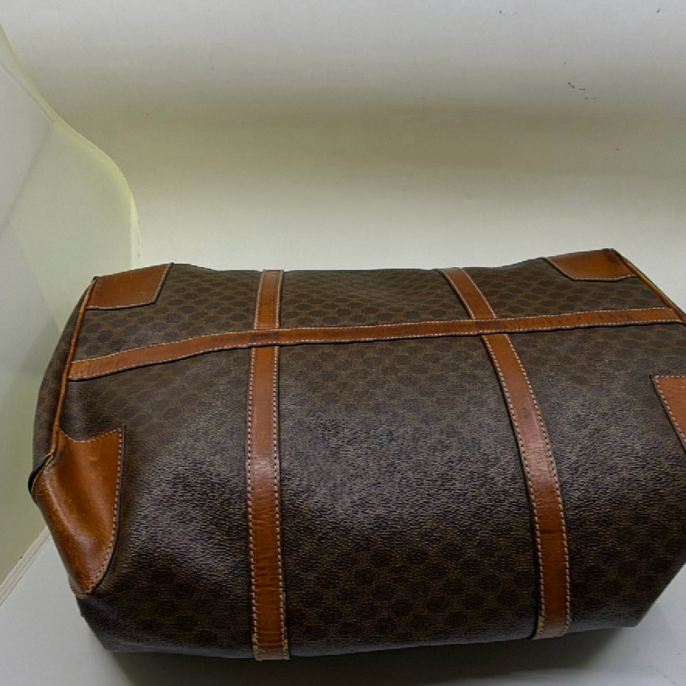 Celine Boston Bag Brown Macadam Canvas Duffle Bag - Picture 3 of 8
